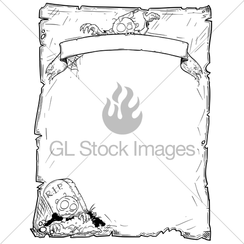 500x500 halloween frame old scroll sheet with zombies gl stock images - Old Scroll Drawing