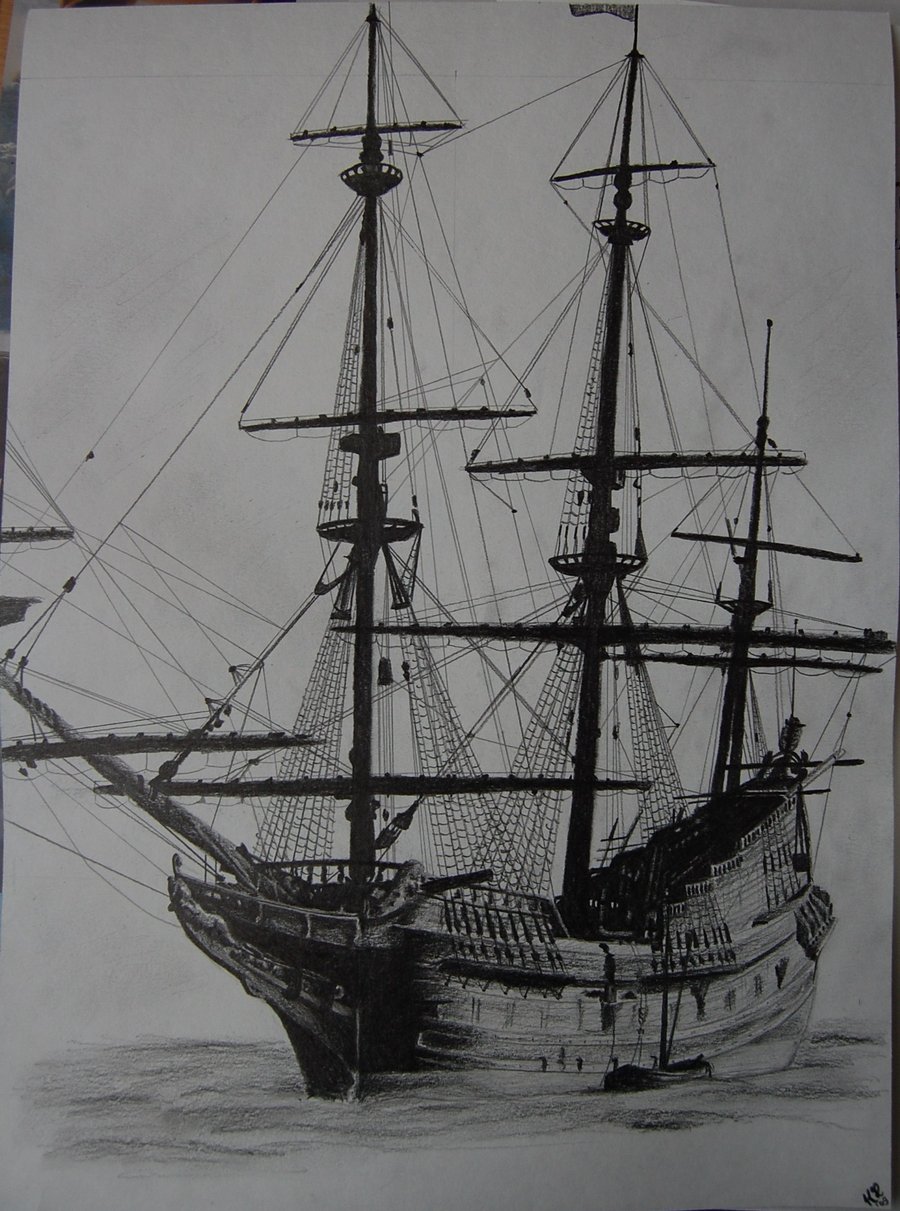 900x1211 Old Pirate Ship Drawing - Old Ship Drawing