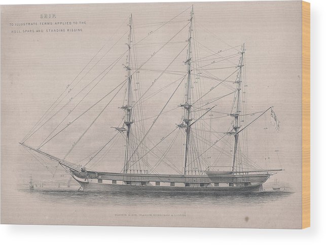 643x483 Drawing Of An Old Ship Wood Print - Old Ship Drawing