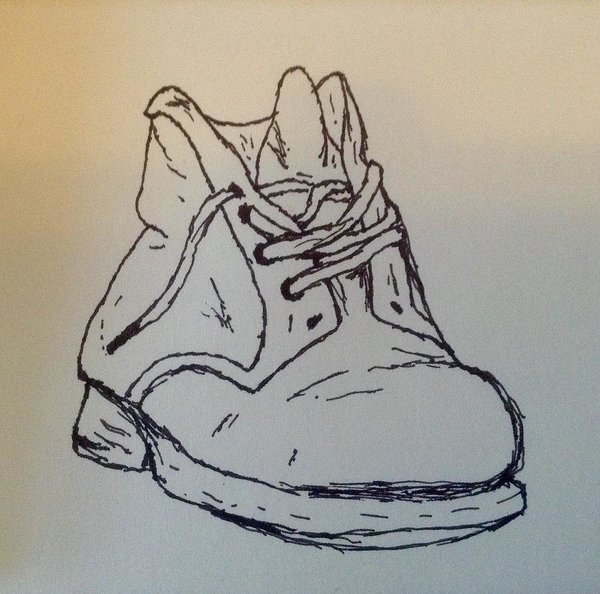 600x594 Old Shoe Poster - Old Shoes Drawing