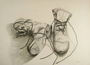 375x271 Shoes Drawing - Old Shoes Drawing