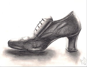300x232 The Shoe Drawing - Old Shoes Drawing