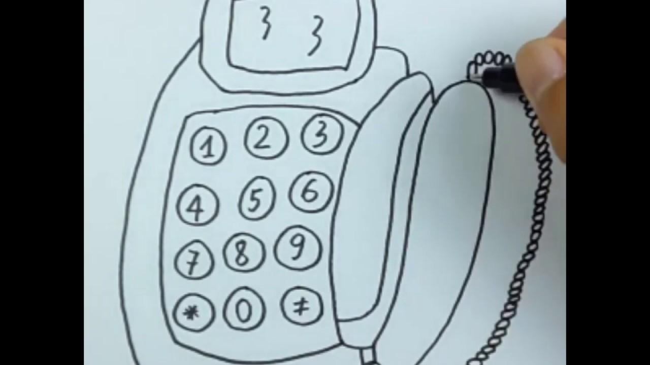 1280x720 how to draw an old telephone step - Old Telephone Drawing