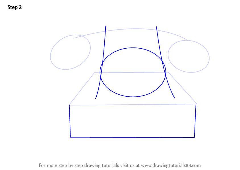 844x598 Learn How To Draw A Vintage Phone - Old Telephone Drawing