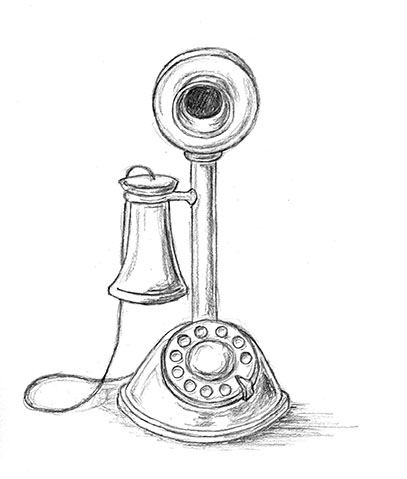 407x479 telephone creativeliz - Old Telephone Drawing