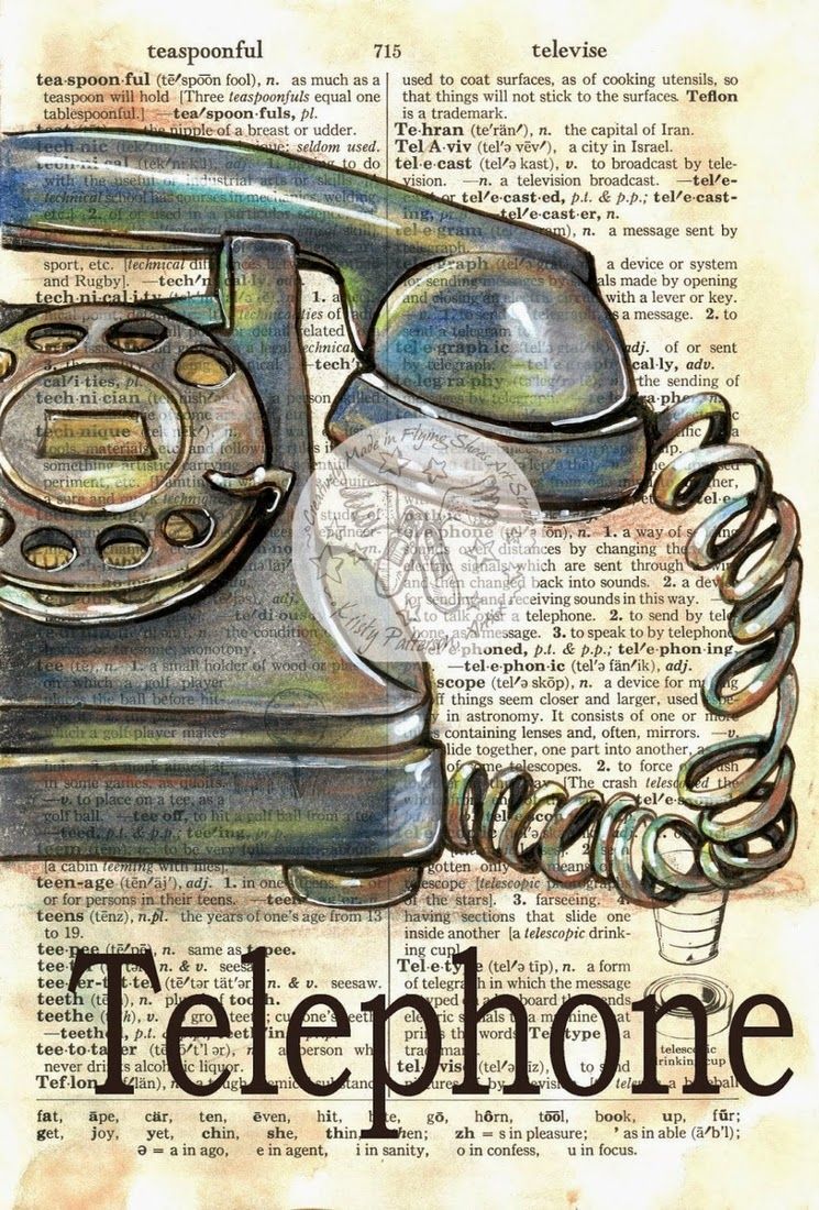 745x1100 dictionary - Old Telephone Drawing