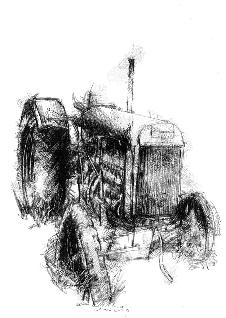 729x1024 Tractor Seanbriggs - Old Tractor Drawing