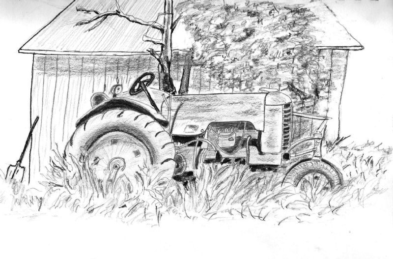 800x527 Vintage Tractor Drawings Home Gallery Pencil Drawings Tractor - Old Tractor Drawing