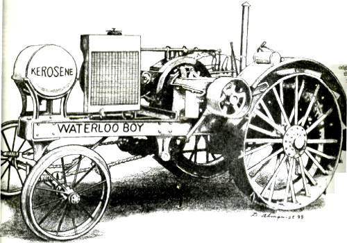 500x350 Drawn Tractor Vintage Tractor - Old Tractor Drawing