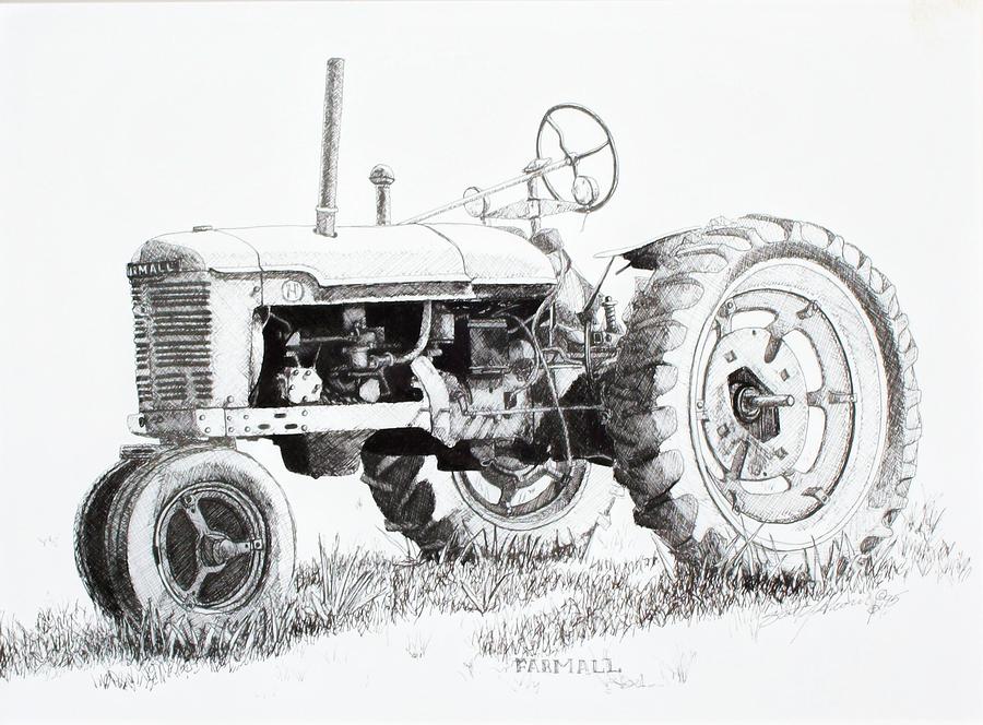 900x664 Farmall Drawing - Old Tractor Drawing