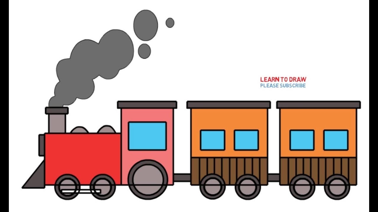 1280x720 How To Draw A Old Train Step - Old Train Drawing