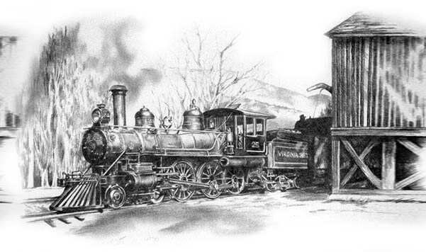 601x356 old train drawing the above picture is a drawing old steam train - Old Train Drawing