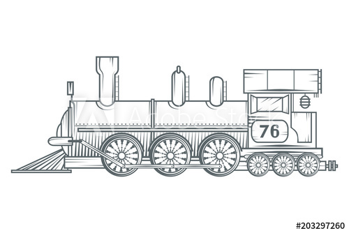 500x334 Old Train Logo Locomotive Drawing Steam Transport Vector - Old Train Drawing