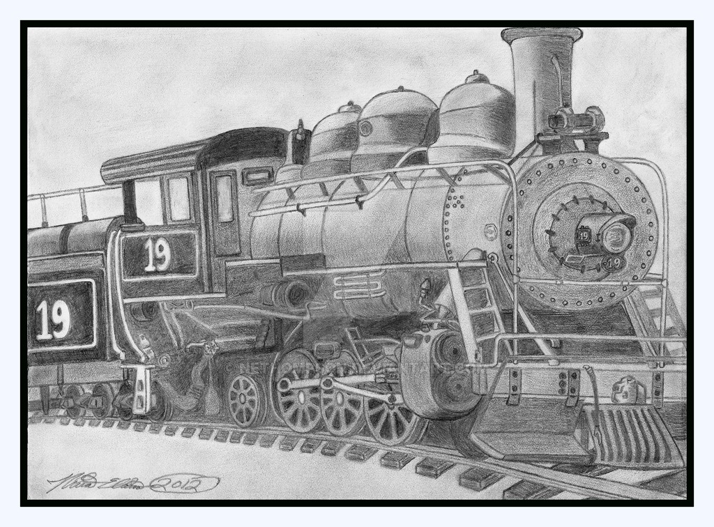 1024x756 train drawing old train for free download - Old Train Drawing