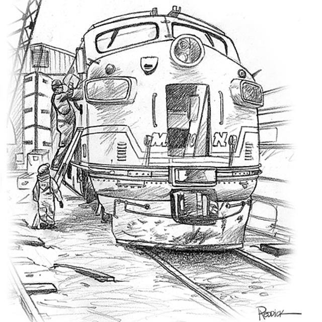 640x640 David Reddick On Twitter - Old Train Drawing