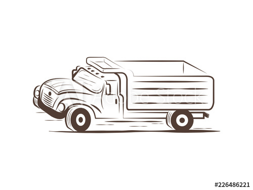 500x375 Old Truck Vector Drawing - Old Truck Drawing