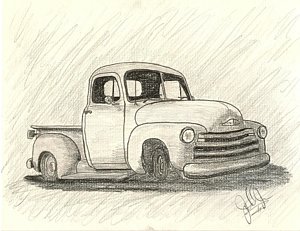 Old Truck Drawing at PaintingValley.com | Explore collection of Old ...