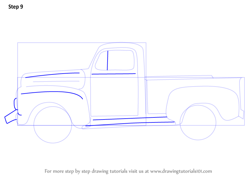 844x598 Learn How To Draw A Vintage Truck - Old Truck Drawing