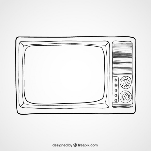 626x626 Tv Illustration Vector Free Download - Old Tv Drawing