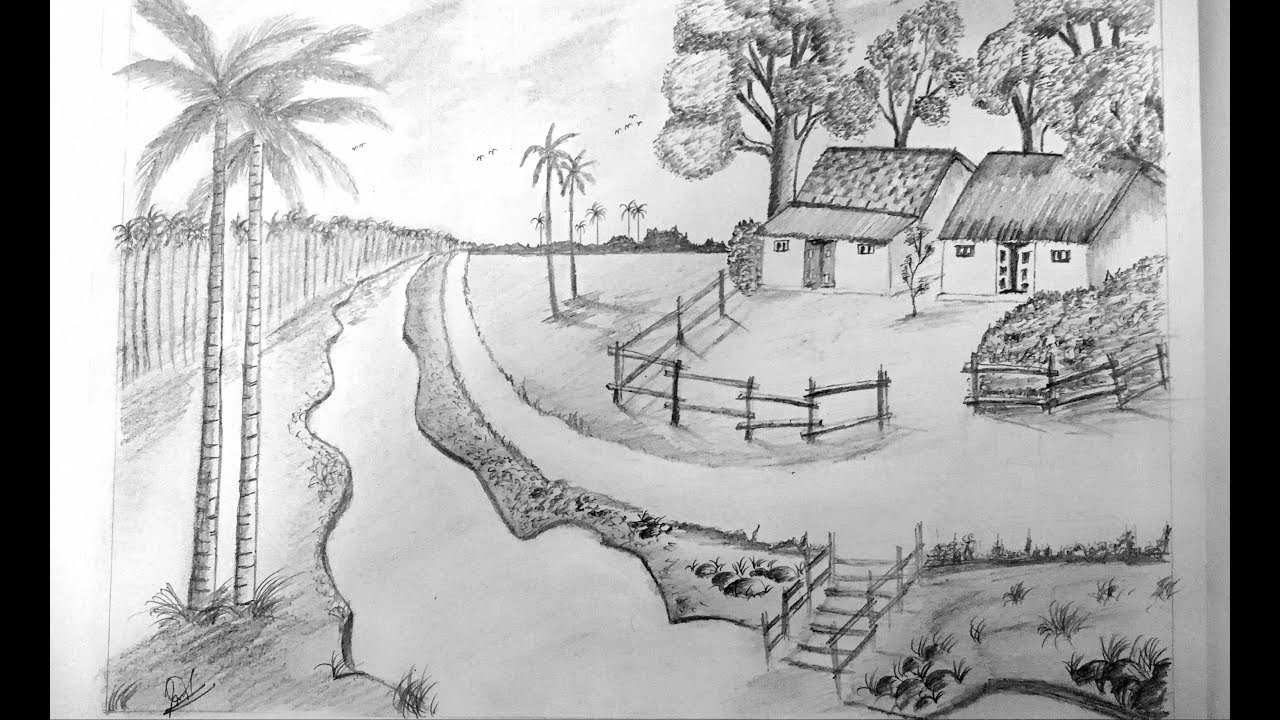 Old Village Drawing at PaintingValley.com | Explore collection of Old ...