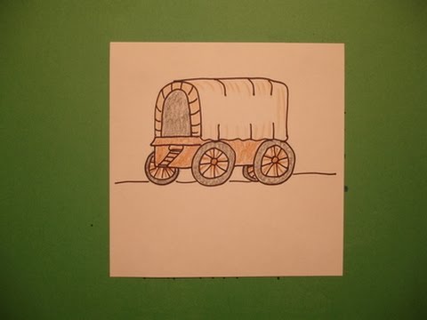 480x360 let's draw a covered wagon! - Old Wagon Drawing