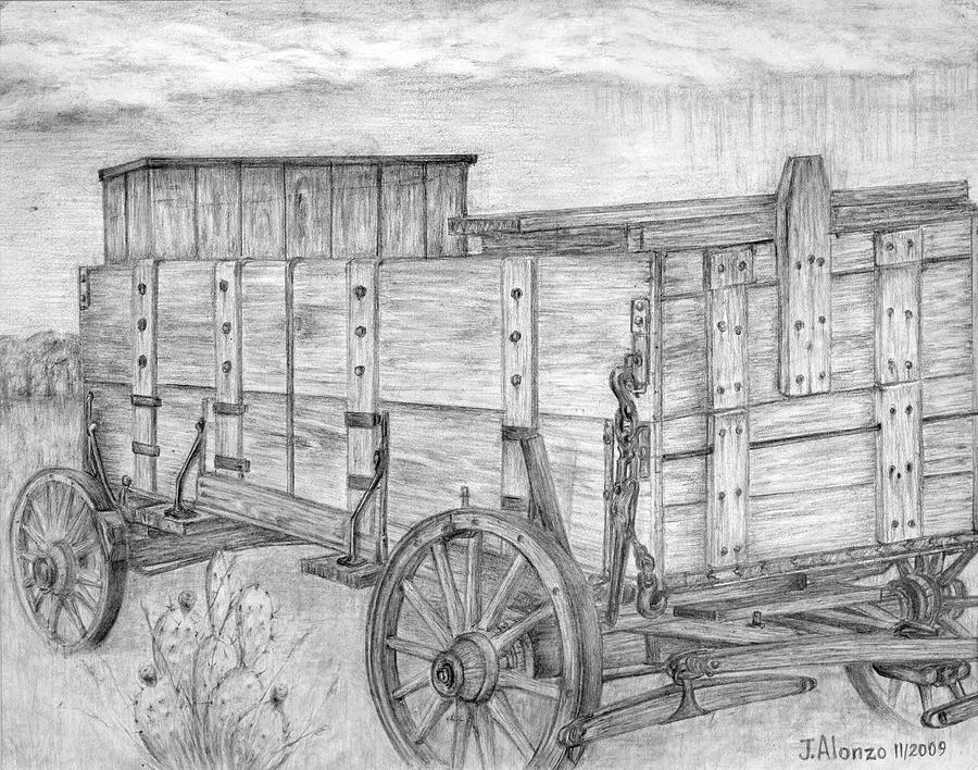 900x708 old wagon drawing - Old Wagon Drawing