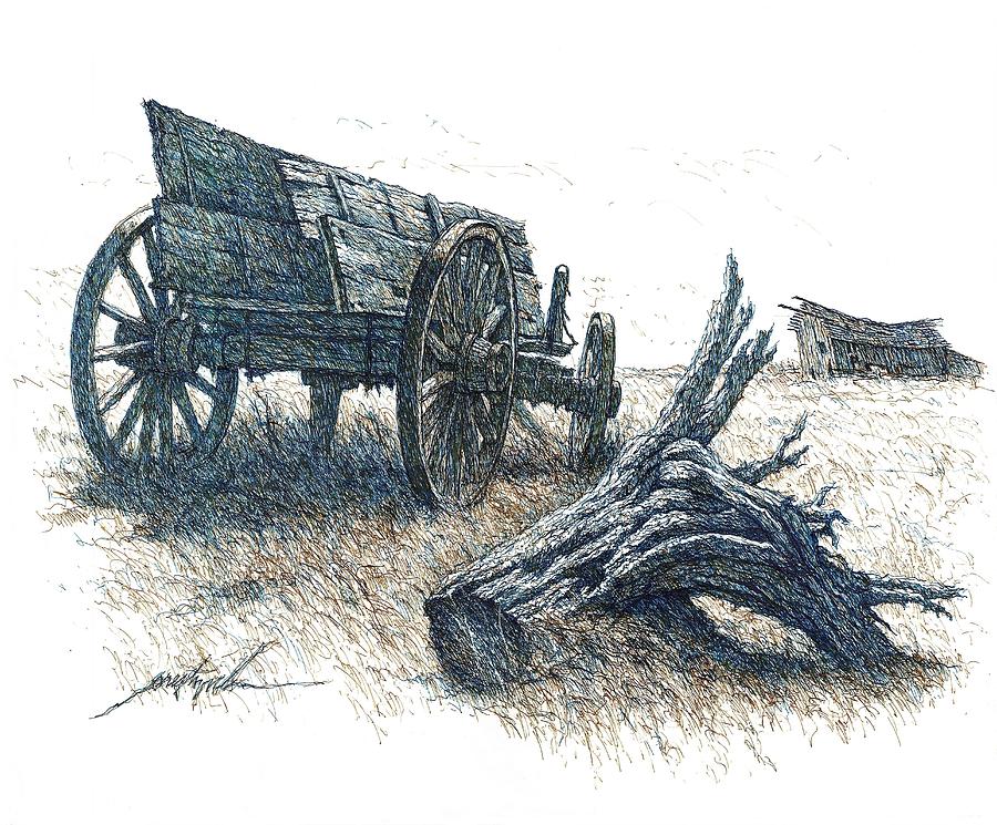 900x745 remembering an old farm wagon drawing - Old Wagon Drawing