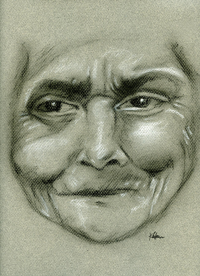 653x900 Old Woman Drawing - Old Woman Drawing