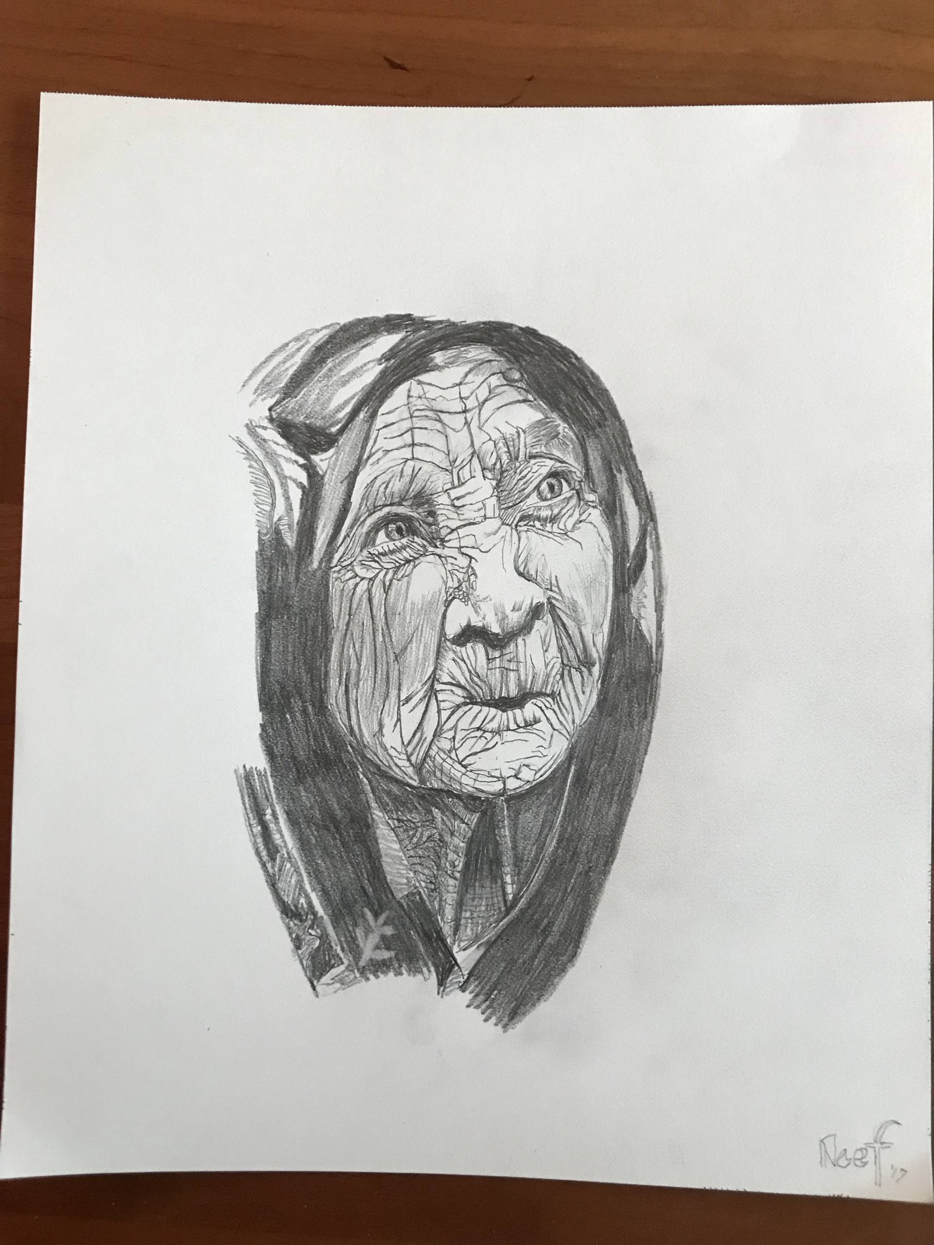 1920x2560 Old Woman Drawing - Old Woman Drawing