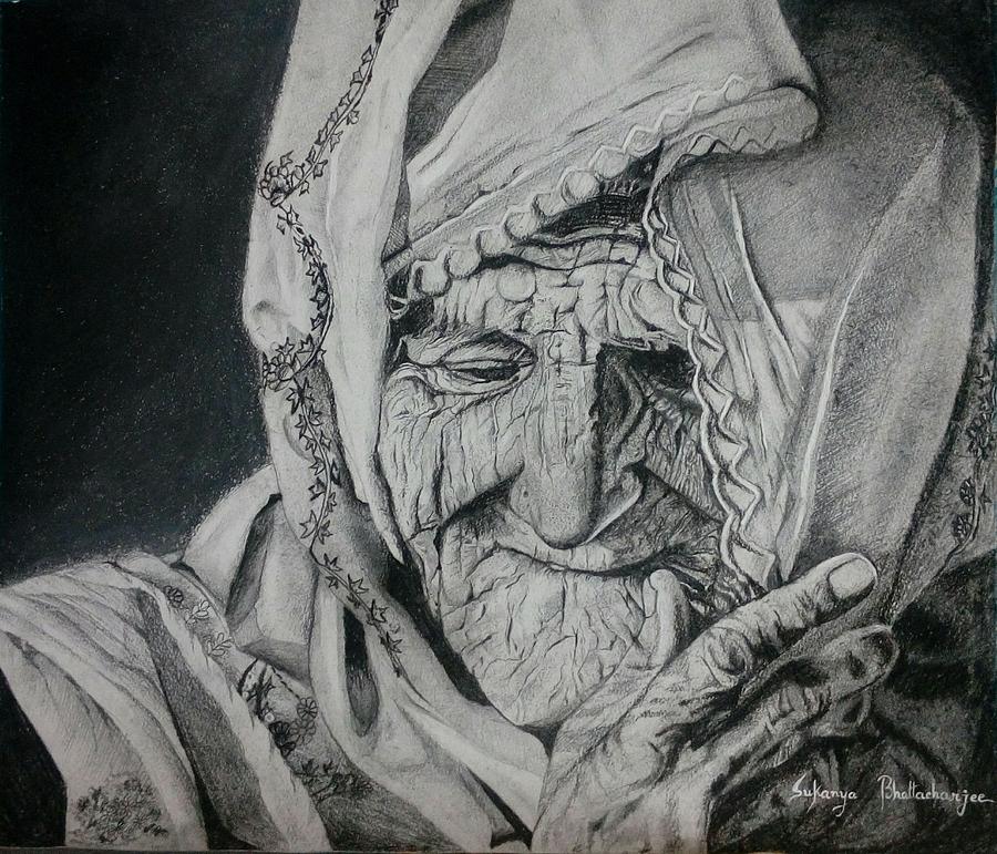900x771 Old Woman Drawing - Old Woman Drawing