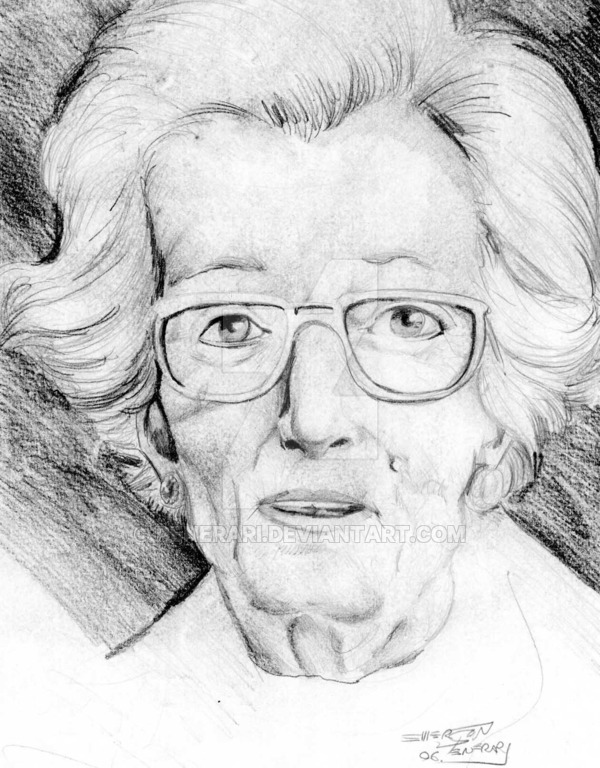600x768 Old Woman Sketch - Old Woman Drawing