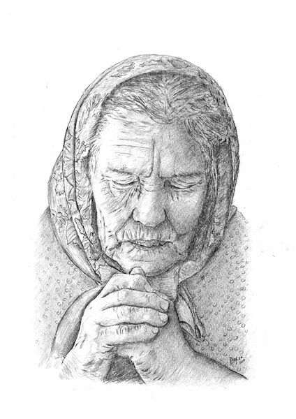 424x600 evocative reference old age research - Old Woman Drawing