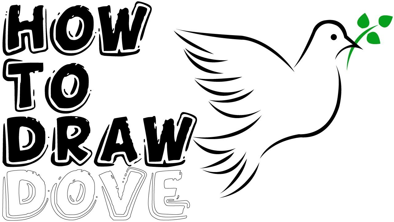 1280x720 how to draw a dove olive branch step - Olive Branch Drawing