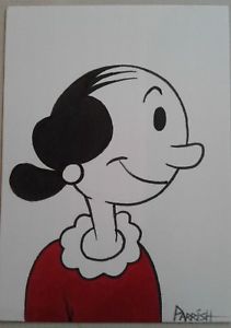 211x300 olive oyl original color ink art sketch card drawing comic nathan - Olive Drawing