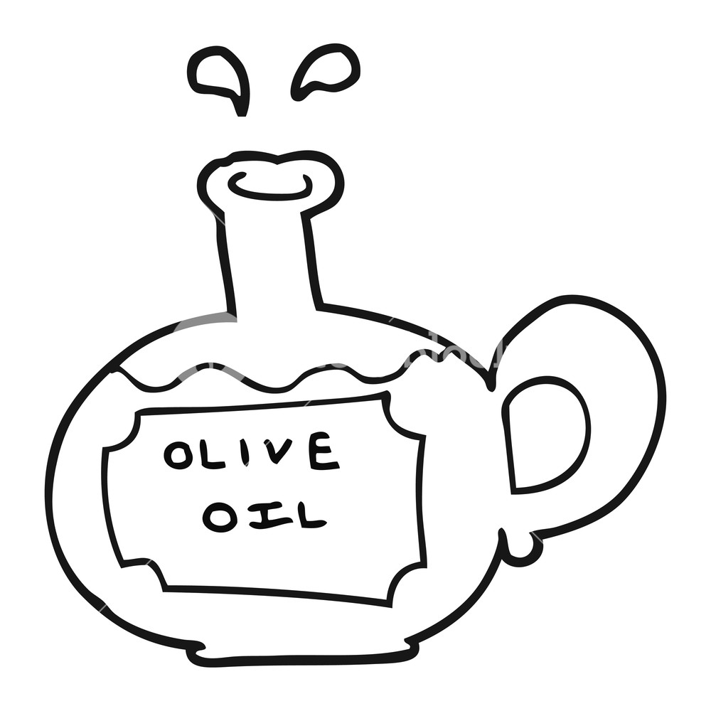 1000x1000 freehand drawn black and white cartoon olive oil royalty free - Olive Oil Drawing