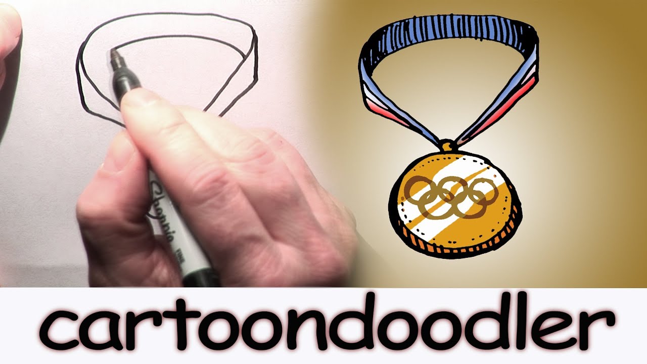 1280x720 how to draw an olympic gold medal - Olympic Medal Drawing