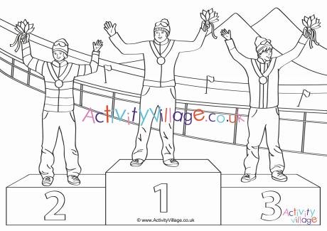 460x325 winter olympics medal winners colouring page - Olympic Medal Drawing