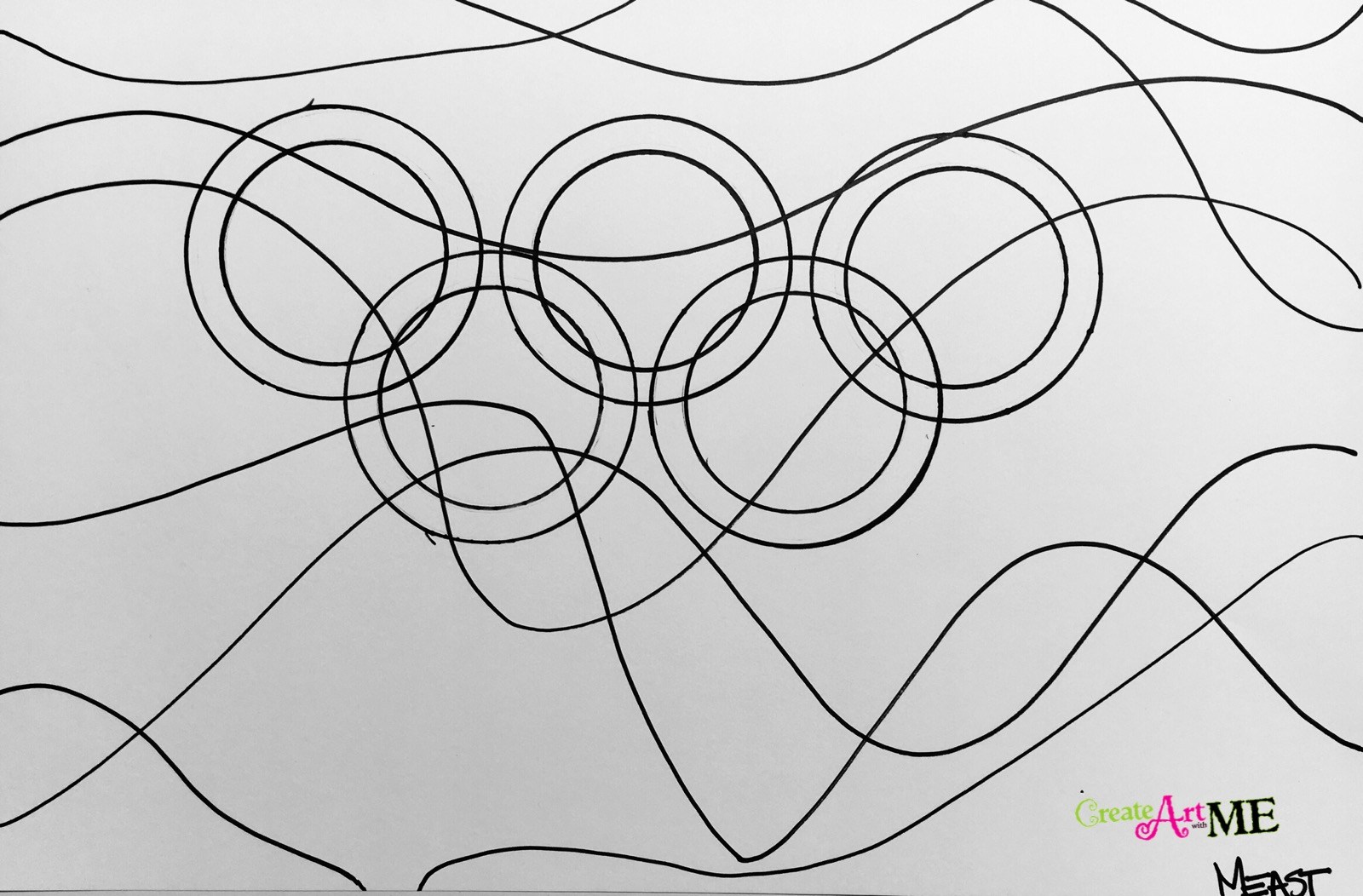 1600x1052 olympic rings abstract art project - Olympic Rings Drawing