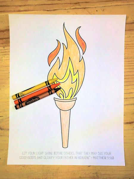 450x600 olympic torch coloring - Olympic Torch Drawing