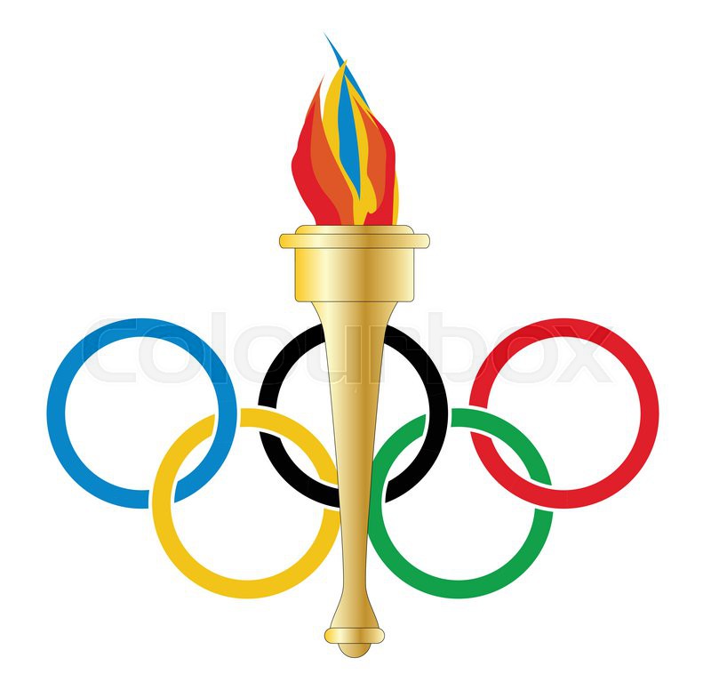 800x785 olympic style rings with an olympic stock vector colourbox - Olympic Torch Drawing