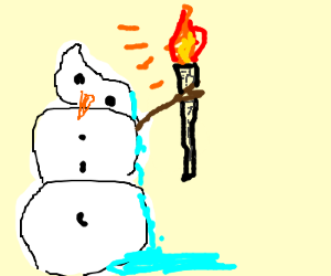 300x250 olympic torch melting a snowman drawing - Olympic Torch Drawing