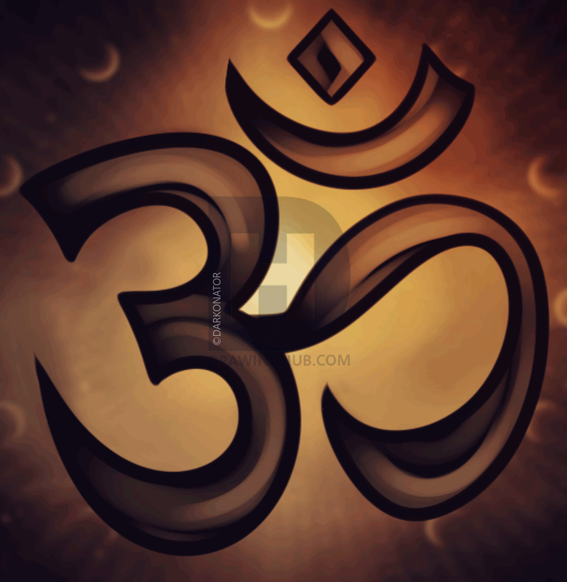 1134x1163 How To Draw An Om, Aum, Step - Om Drawing