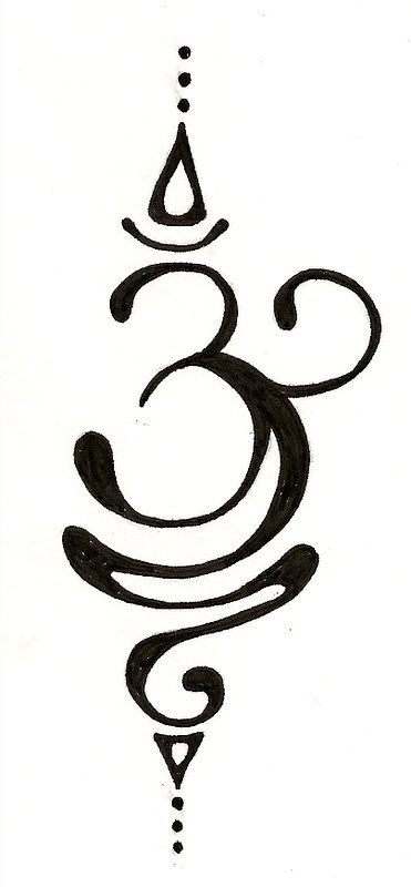 371x800 Om Tattoo Drawing - Om Drawing