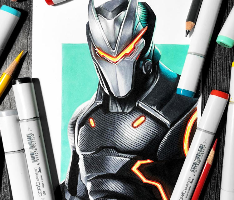 750x640 omega pencil drawing - Omega Drawing