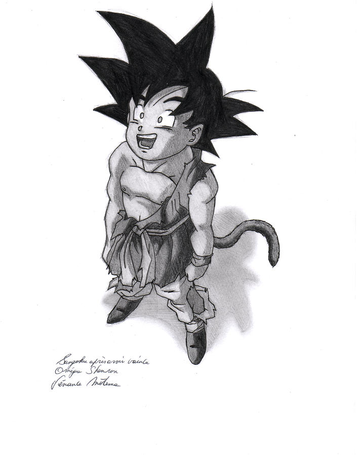 709x900 sangoku apres avoir vaincu omega shenron drawing - Omega Drawing