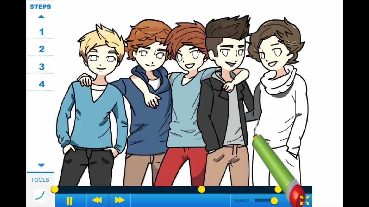 1280x720 how to draw one direction - One Direction Cartoon Drawings