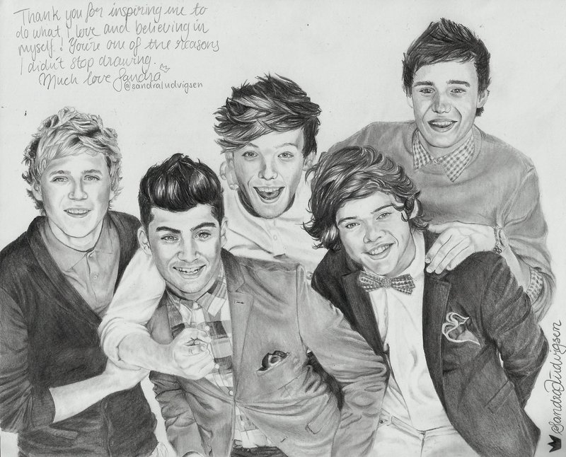 800x646 one direction realistic drawing drawing skill - One Direction Drawings
