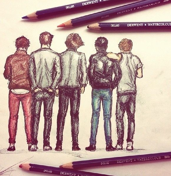 581x599 one direction drawing drawings! en one direction drawings - One Direction Drawings