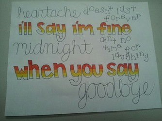334x250 Lyric Drawings - One Direction Lyric Drawings