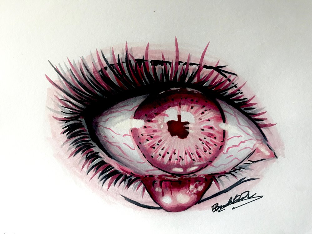 1000x750 how i draw an eye with copic markers brandon brown jr - One Eye Drawing